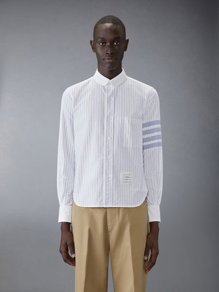 OXFORD 4-BAR SHADOW PINSTRIPE SHIRT BLUE