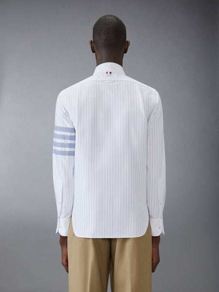 OXFORD 4-BAR SHADOW PINSTRIPE SHIRT BLUE
