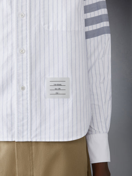 OXFORD 4-BAR SHADOW PINSTRIPE SHIRT BLUE