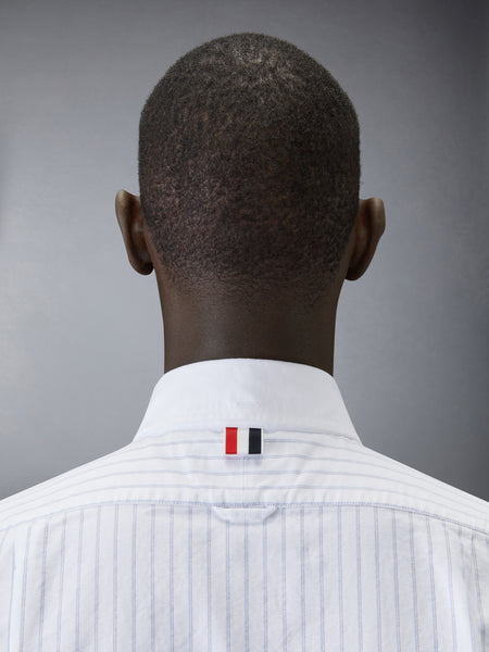 OXFORD 4-BAR SHADOW PINSTRIPE SHIRT BLUE