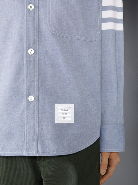 WOVEN FLANNEL 4-BAR OVERSIZED SHIRT LIGHT BLUE