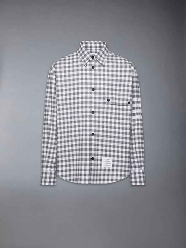 GINGHAM CHECK FLANNEL 4-BAR OVERSIZED SHIRT - featured image