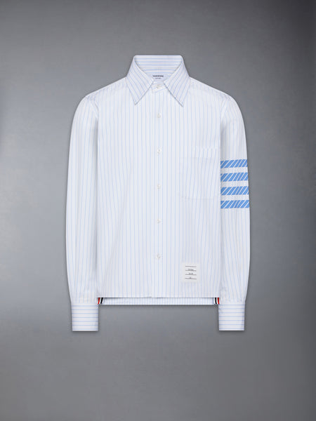 PINSTRIPE POPLIN 4-BAR  SHIRT LIGHT BLUE