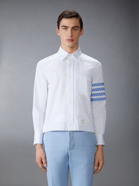 PINSTRIPE POPLIN 4-BAR  SHIRT LIGHT BLUE