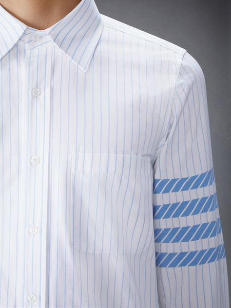 PINSTRIPE POPLIN 4-BAR  SHIRT LIGHT BLUE