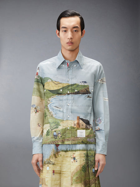 POPLIN NANTUCKET SCENIC UTILITY SHIRT SEASONAL MULTI