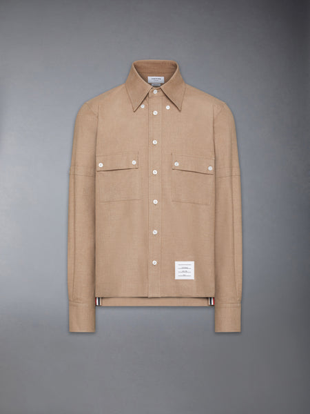 COTTON FLANNEL UTILITY SHIRT MED BROWN