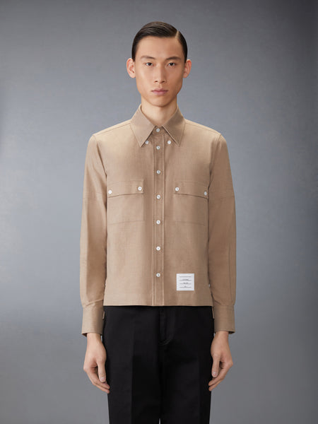 COTTON FLANNEL UTILITY SHIRT MED BROWN