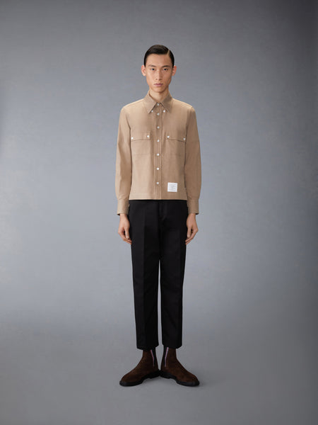 COTTON FLANNEL UTILITY SHIRT MED BROWN