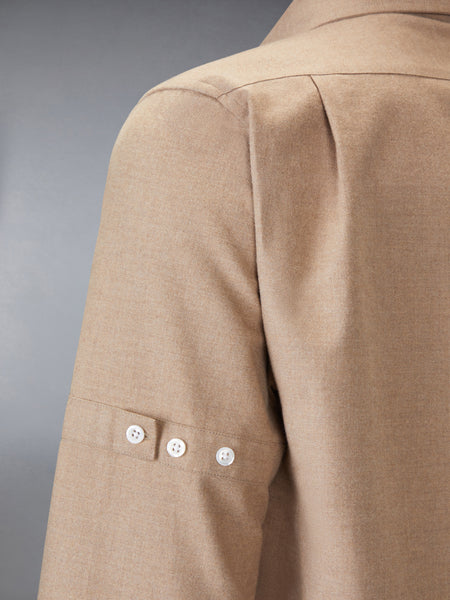COTTON FLANNEL UTILITY SHIRT MED BROWN