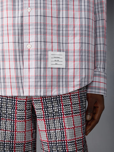 PLAID CHECK POPLIN ARMBAND OVERSIZED SHIRT RWBWHT
