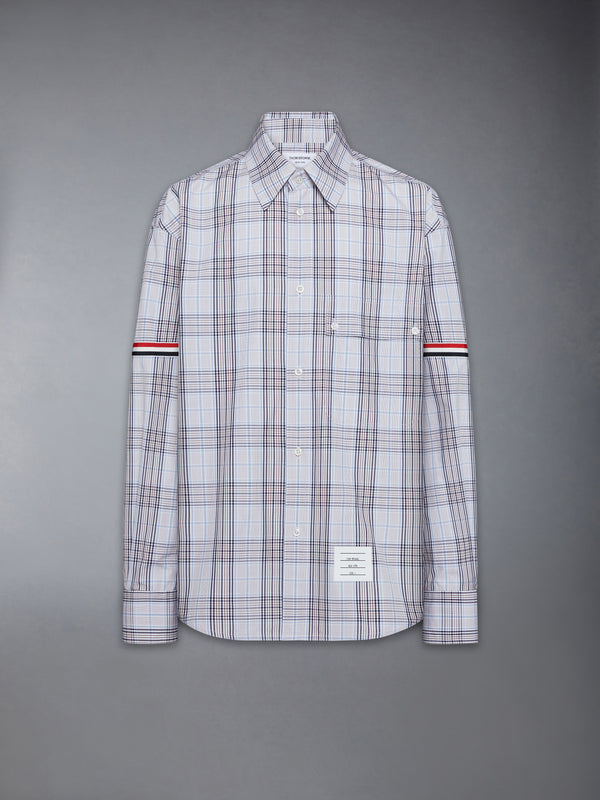 PLAID CHECK POPLIN ARMBAND OVERSIZED SHIRT - featured image