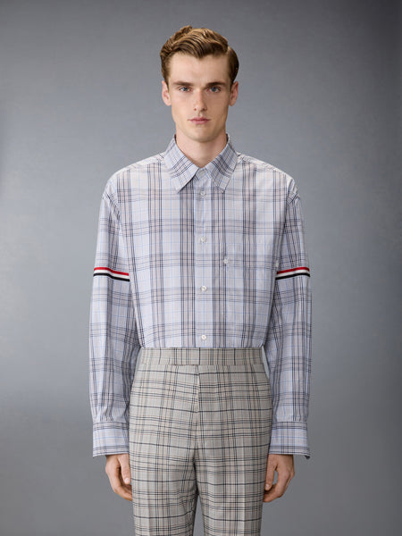 PLAID CHECK POPLIN ARMBAND OVERSIZED SHIRT SEASONAL MULTI