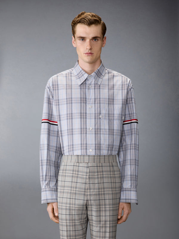 PLAID CHECK POPLIN ARMBAND OVERSIZED SHIRT - image 1