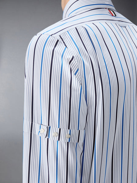 STRIPED POPLIN ARMBAND POPOVER ARMBAND SHIRT MEDIUM BLUE