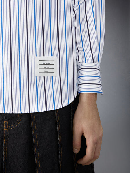 STRIPED POPLIN ARMBAND POPOVER ARMBAND SHIRT MEDIUM BLUE