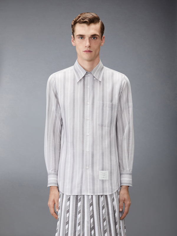 MADRAS COTTON REPP STRIPE ARMBAND SHIRT - image 2