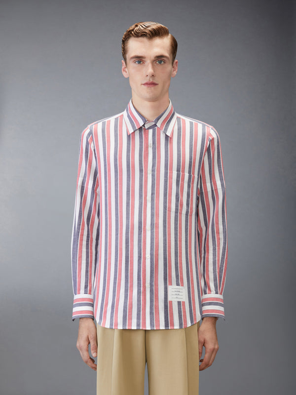 MADRAS COTTON REPP STRIPE ARMBAND SHIRT - image 1