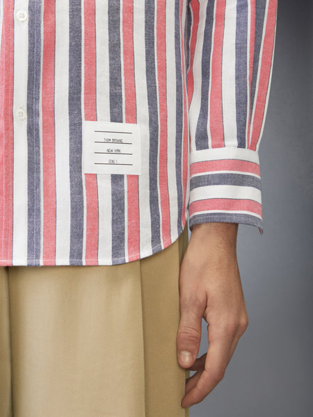 MADRAS COTTON REPP STRIPE ARMBAND SHIRT RWBWHT