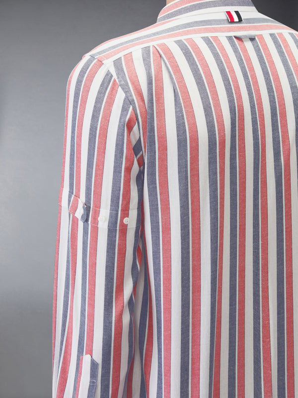 MADRAS COTTON REPP STRIPE ARMBAND SHIRT - image 6