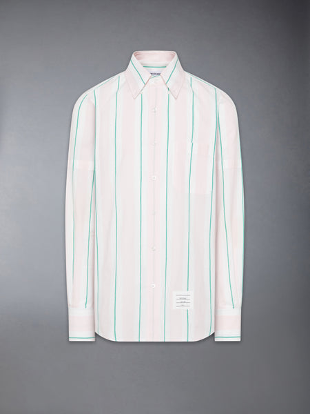 MADRAS COTTON CLASSIC STRIPE ARMBAND SHIRT LT PINK