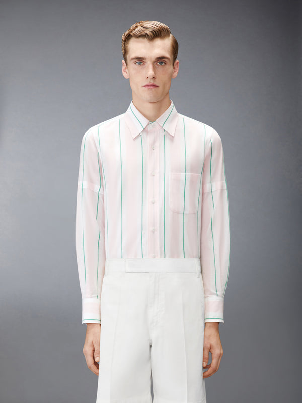 MADRAS COTTON CLASSIC STRIPE ARMBAND SHIRT - image 1