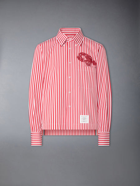 POPLIN UNIVERSITY STRIPE LOBSTER SHIRT RED