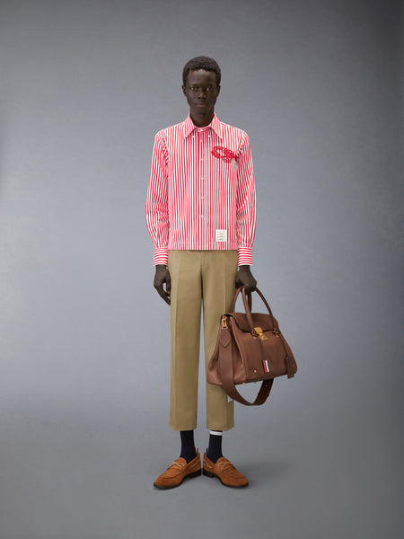 POPLIN UNIVERSITY STRIPE LOBSTER SHIRT RED