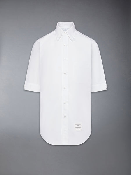 OXFORD GROSGRAIN PLACKET SHORT SLEEVE SHIRT WHITE