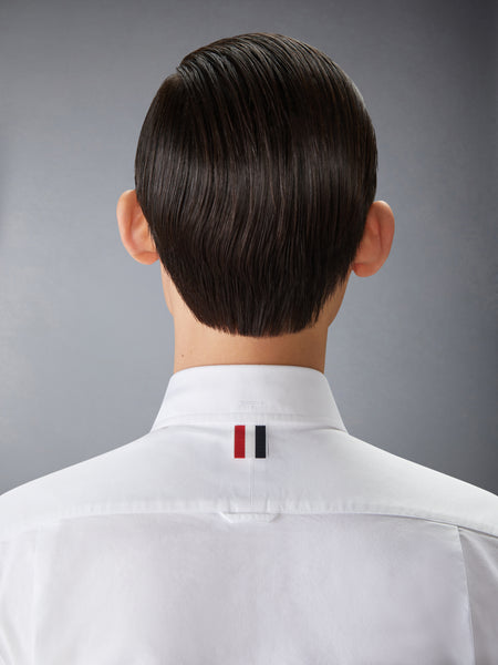 OXFORD GROSGRAIN PLACKET SHORT SLEEVE SHIRT WHITE