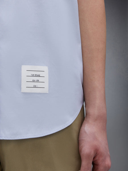 OXFORD SATIN WEAVE 4-BAR SHORT SLEEVE SHIRT LIGHT BLUE