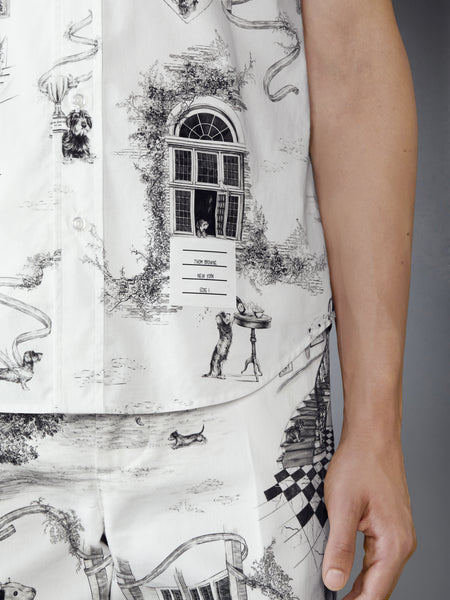 POPLIN HECTOR TOILE SHORT SLEEVE SHIRT BLK/WHT
