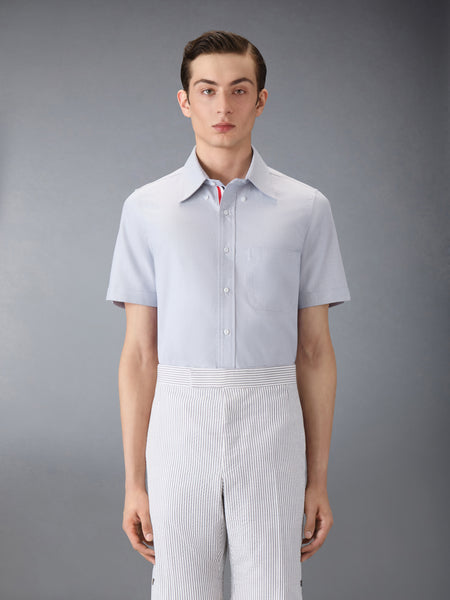 OXFORD GROSGRAIN PLACKET SHORT SLEEVE SHIRT NAVY
