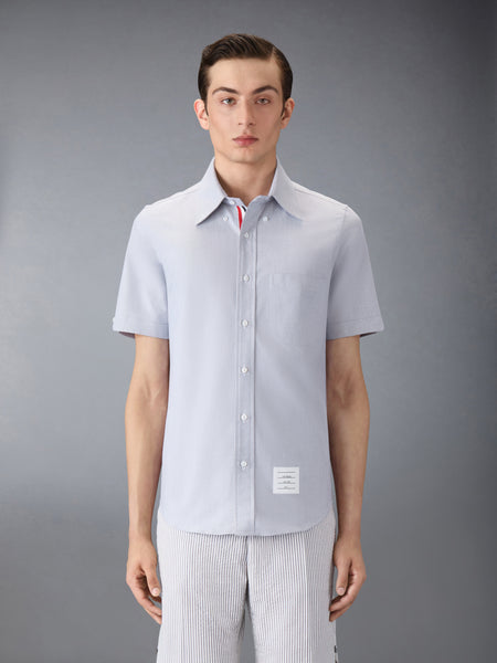 OXFORD GROSGRAIN PLACKET SHORT SLEEVE SHIRT NAVY