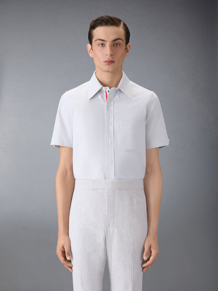 OXFORD GROSGRAIN PLACKET SHORT SLEEVE SHIRT MED GREY