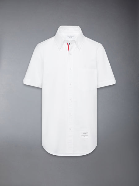 OXFORD GROSGRAIN PLACKET SHORT SLEEVE SHIRT WHITE