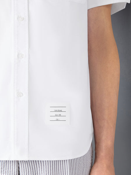 OXFORD GROSGRAIN PLACKET SHORT SLEEVE SHIRT WHITE