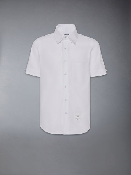 OXFORD SELF TIPPING AND FLAG PATCH SHIRT WHITE