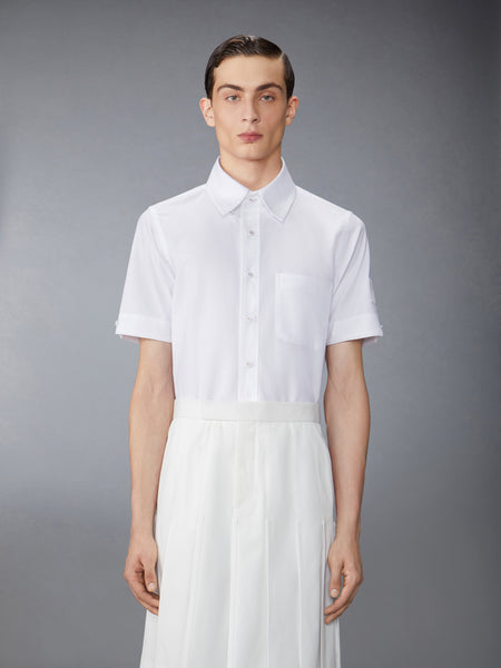 OXFORD SELF TIPPING AND FLAG PATCH SHIRT WHITE
