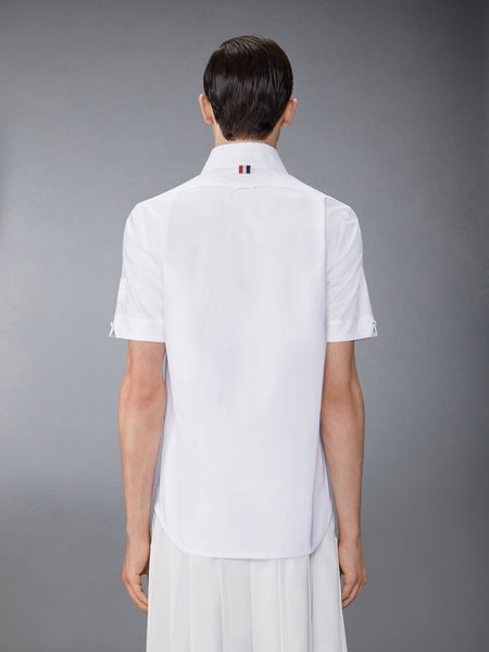 OXFORD SELF TIPPING AND FLAG PATCH SHIRT WHITE
