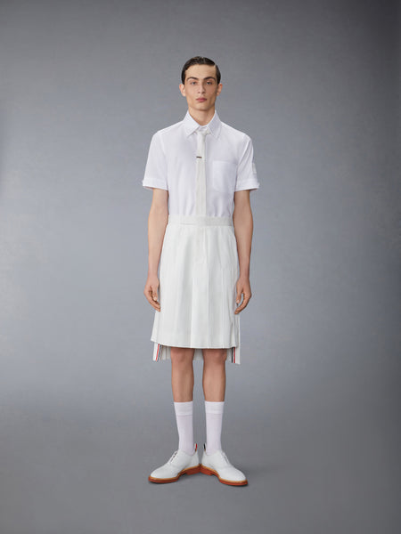 OXFORD SELF TIPPING AND FLAG PATCH SHIRT WHITE