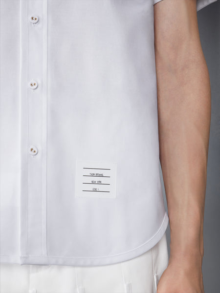 OXFORD SELF TIPPING AND FLAG PATCH SHIRT WHITE