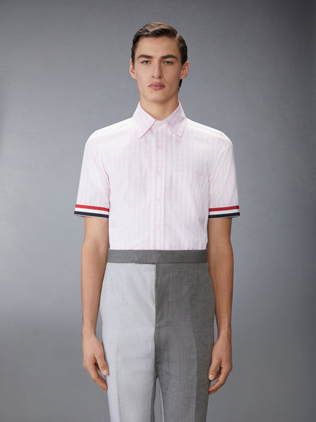 GINGHAM CHECK POPLIN SHORT SLEEVE SHIRT LIGHT PINK