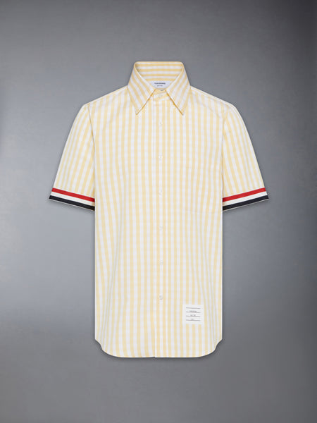 GINGHAM CHECK POPLIN SHORT SLEEVE SHIRT YELLOW
