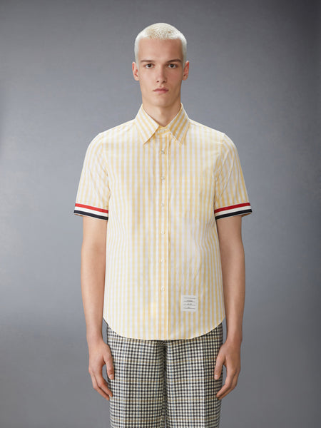 GINGHAM CHECK POPLIN SHORT SLEEVE SHIRT YELLOW