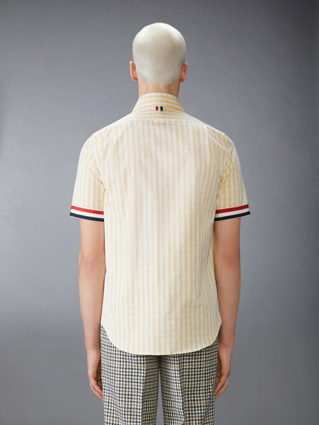 GINGHAM CHECK POPLIN SHORT SLEEVE SHIRT YELLOW