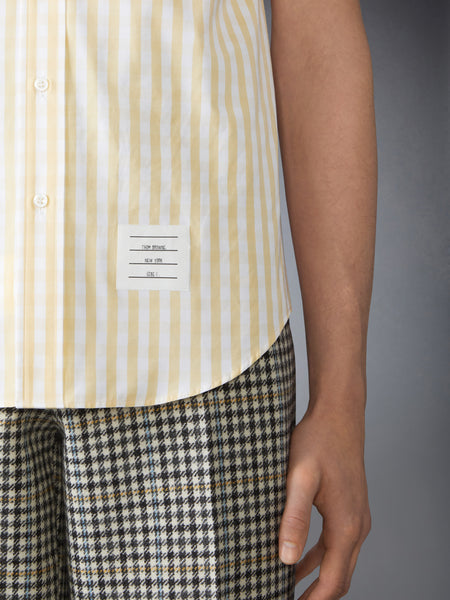 GINGHAM CHECK POPLIN SHORT SLEEVE SHIRT YELLOW