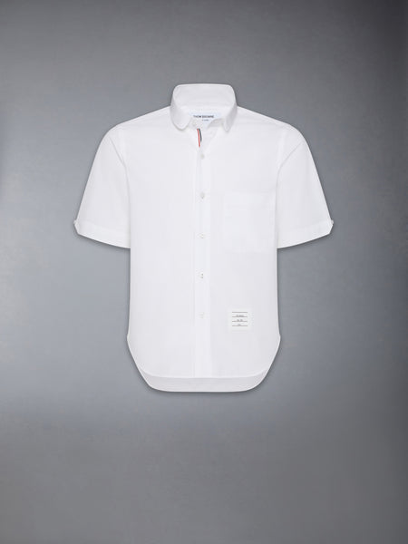 POPLIN ROUND COLLAR SHORT SLEEVE SHIRT WHITE