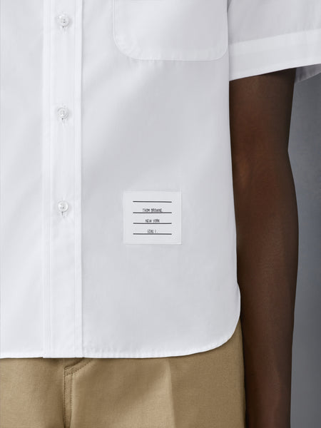 POPLIN ROUND COLLAR SHORT SLEEVE SHIRT WHITE