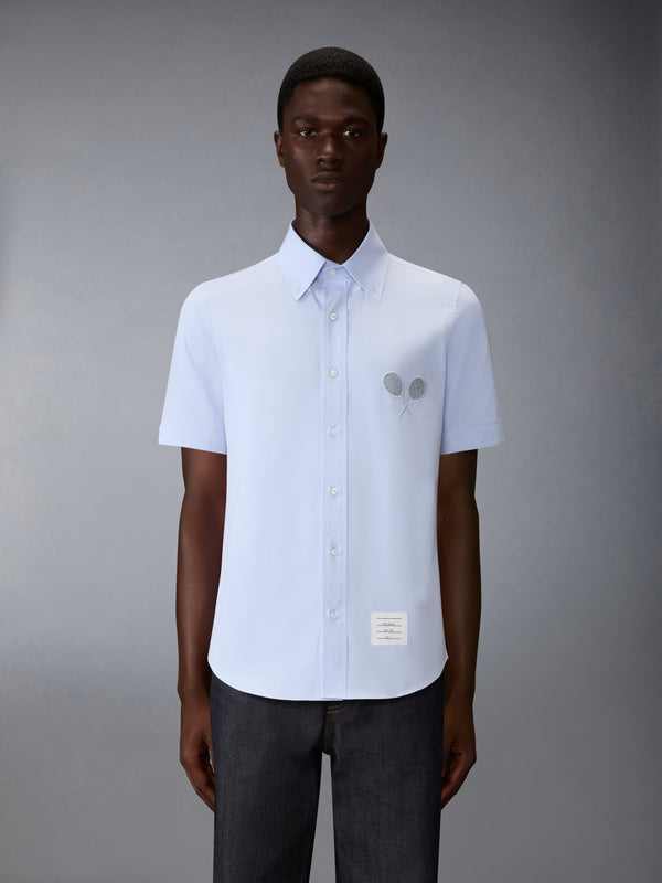 SOLID POPLIN TENNIS RACQUET EMBROIDERY SHORT SLEEVE SHIRT - image 2
